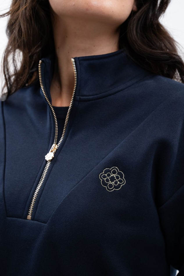 Louise Sweat Zip Damen Versailles - Marine (Navy) Louise Sweat Zip Damen Versailles - Marine (Navy)