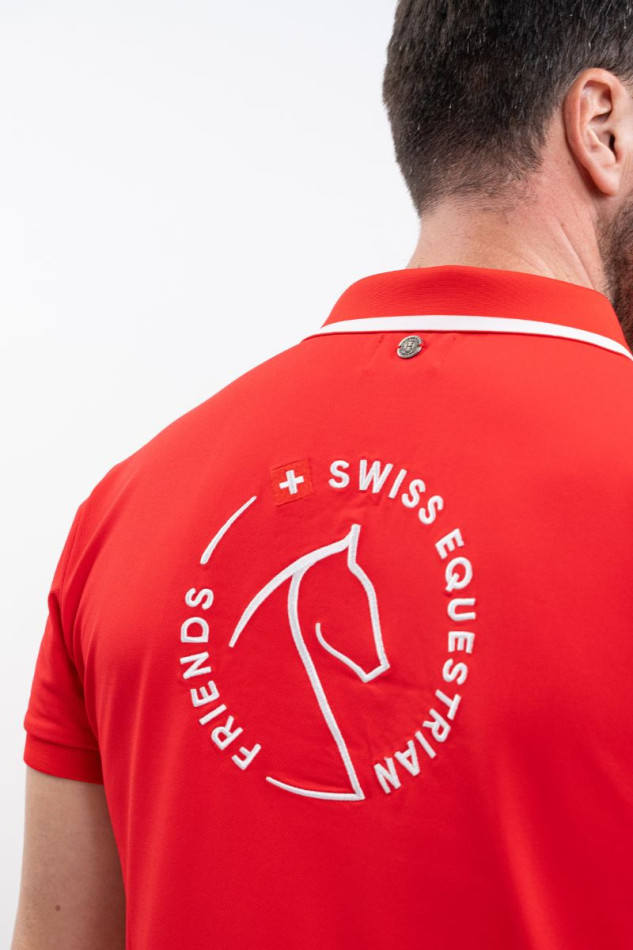 Dranse Polo Herren SWISS EQUESTRIAN FRIENDS - Rot (Red) Dranse Polo Herren SWISS EQUESTRIAN FRIENDS - Rot (Red)