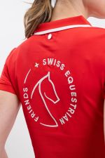 Douve Polo Dames SWISS EQUESTRIAN FRIENDS - Rood (Red) Douve Polo Dames SWISS EQUESTRIAN FRIENDS - Rood (Red)