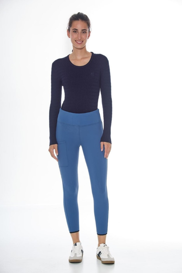 Lili Damen Fleece Legging - Steel Blue