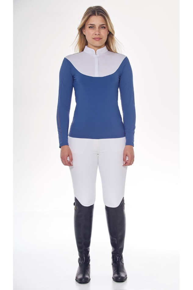 Pannie Polo de concours ML Femme Rider - Steel Blue