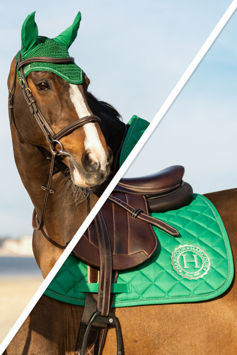 Pack de alfombrilla Sunny y sombrero Funny - Verde/Oro claro