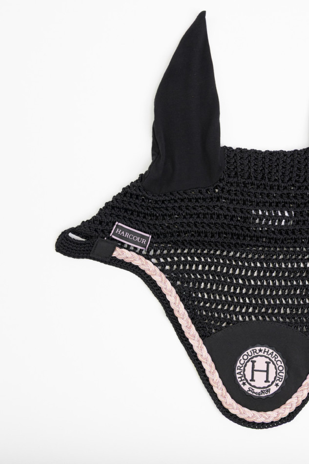 Suzette Bonnet Paard - Zwart/Roze