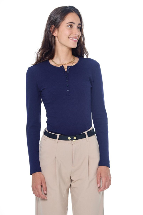 Pipalo Tee-Shirt ML Femme - Marine (Navy)