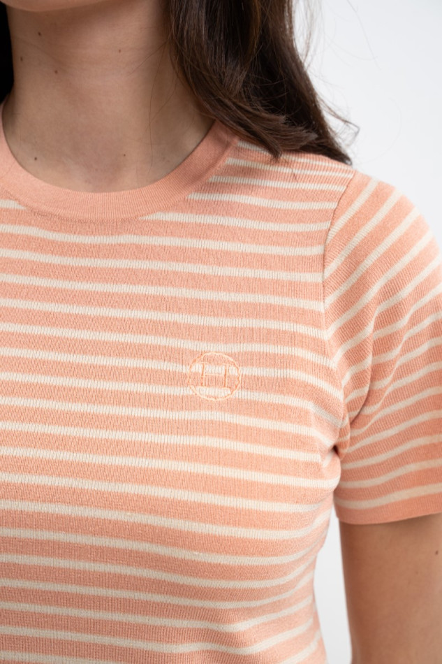 Tzimi Damest-shirt - Abrikoos/Linnen Tzimi Damest-shirt - Abrikoos/Linnen