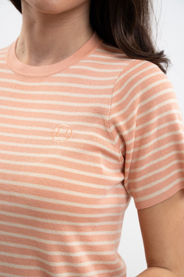 Camiseta de mujer Tzimi - Albaricoque/Lino Camiseta de mujer Tzimi - Albaricoque/Lino
