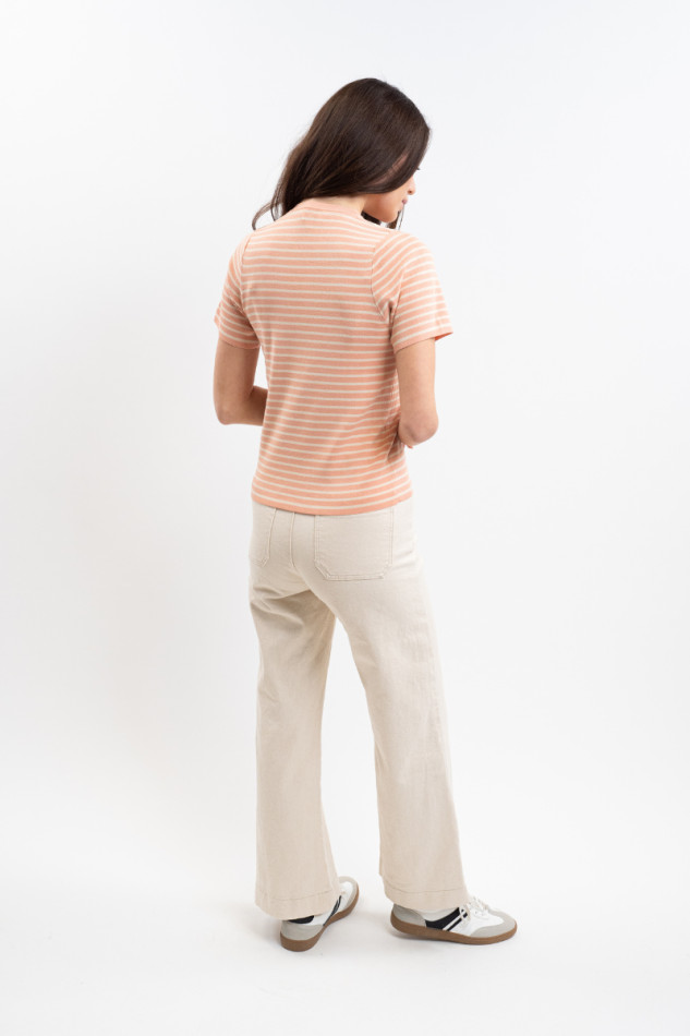 Tzimi Damest-shirt - Abrikoos/Linnen Tzimi Damest-shirt - Abrikoos/Linnen