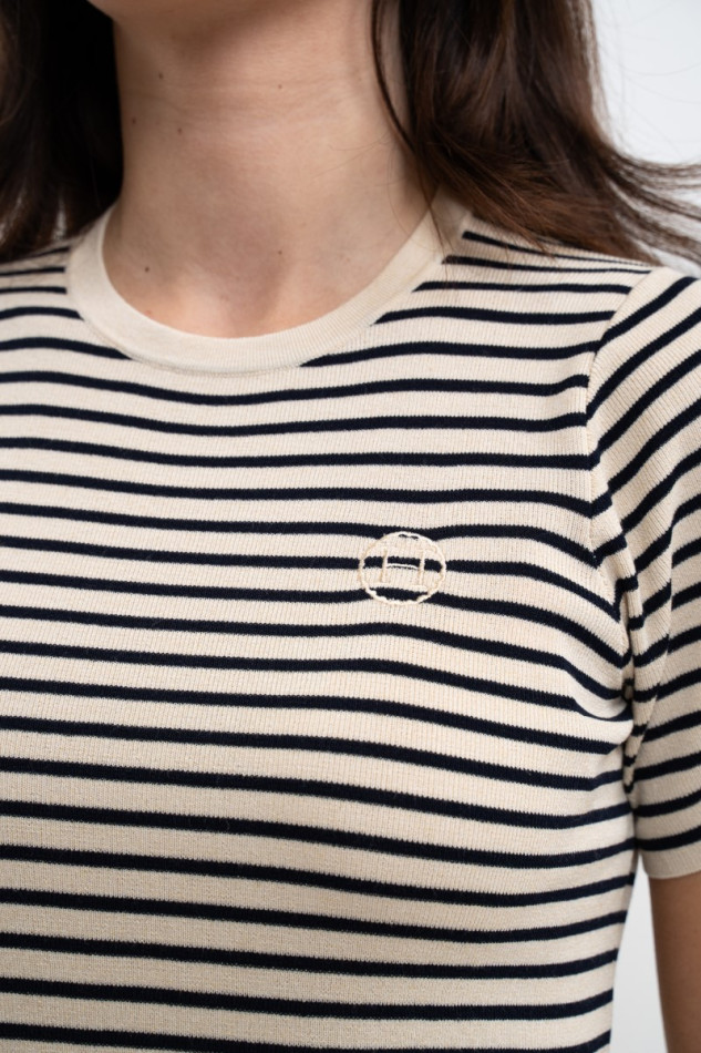 Tzimi Tee-Shirt Femme - Linen/Navy
