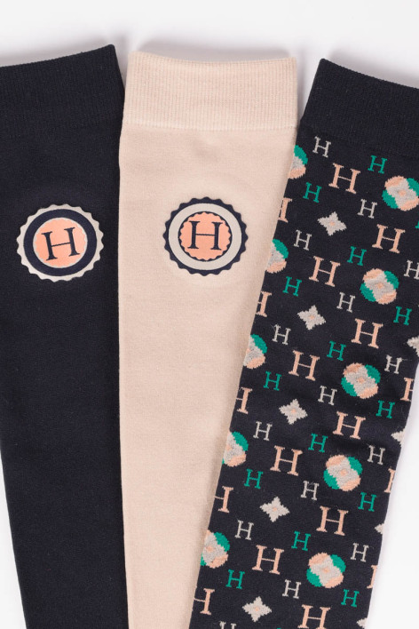 Santia Socks (x 3 pairs) - Navy