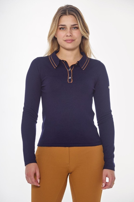 Popi Polo ML Dames - Navy