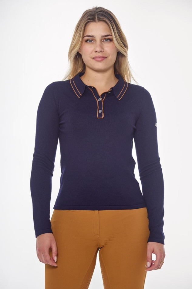 Popi Polo ML Dames - Navy Popi Polo ML Dames - Navy