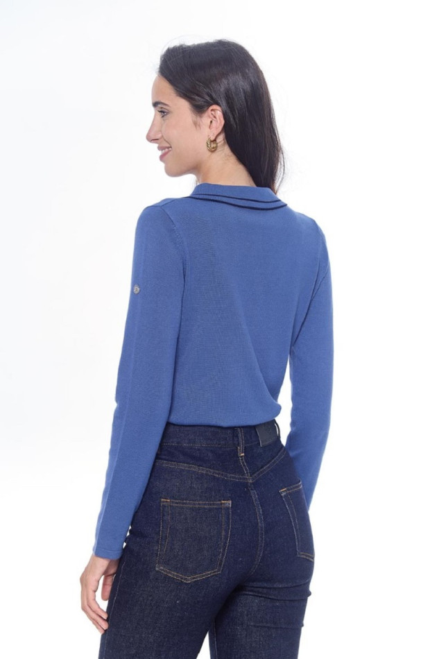 Popi Polo ML Femme - Steel Blue