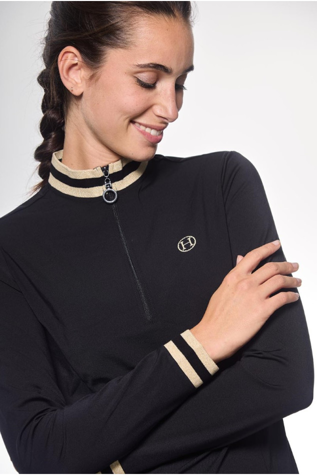 Alpha Technisches Polo-Shirt für Frauen - Schwarz (Black) Alpha Technisches Polo-Shirt für Frauen - Schwarz (Black)