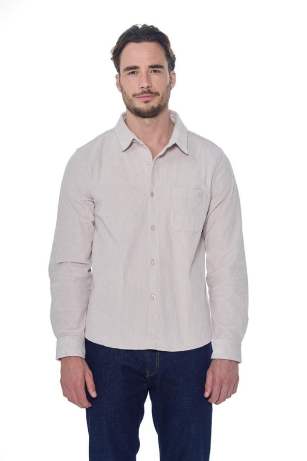 Camicia in velluto da uomo Shavi - Avorio