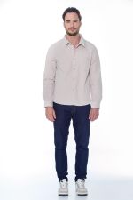 Shavi Herren-Velourshemd - Elfenbein (Ivory) Shavi Herren-Velourshemd - Elfenbein (Ivory)