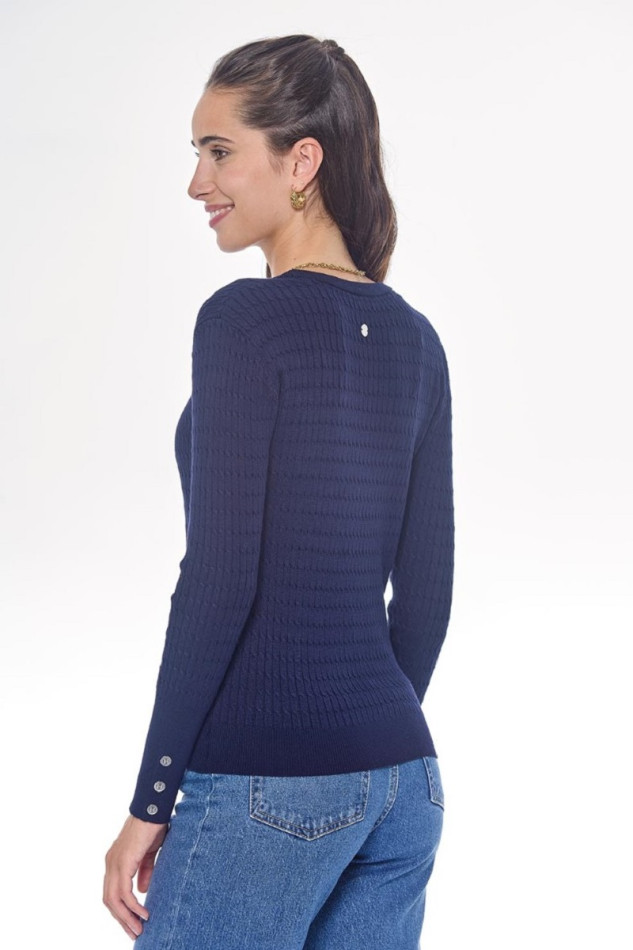 Pompadou Women's Sweater - Navy Pompadou Women's Sweater - Navy