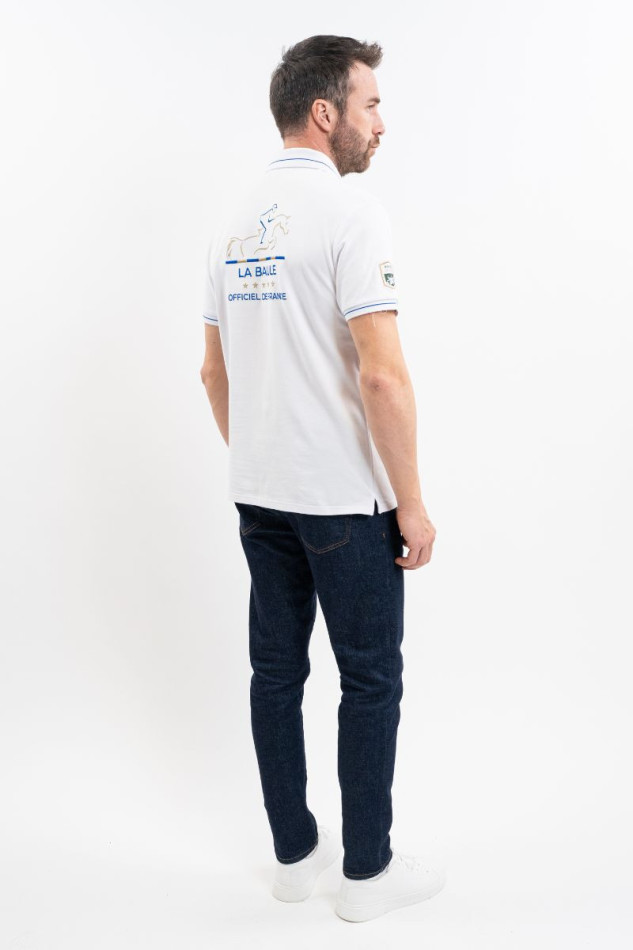PAVOH Polo de hombre CSIO LA BAULE ROLEX SERIES - Blanco