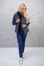 Best Of Damen Winter 23 - Tweed Navy/White Ärmellose Weste Best Of Damen Winter 23 - Tweed Navy/White Ärmellose Weste
