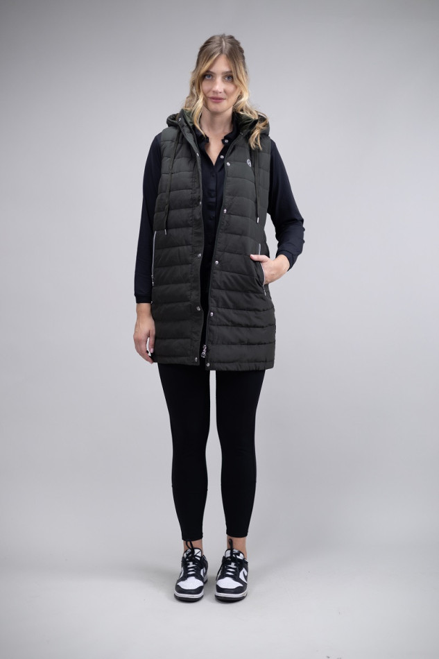 Boliva long Women's sleeveless vest Winter 23 - Khaki (Khaki)
