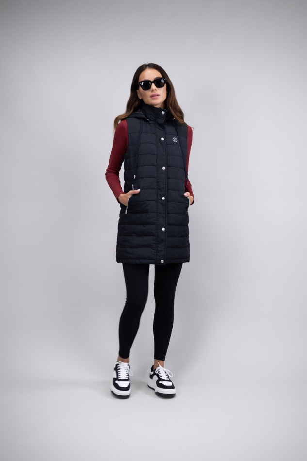 Boliva lang Vrouwen mouwloos vest Winter 23 - Zwart (Black) Boliva lang Vrouwen mouwloos vest Winter 23 - Zwart (Black)