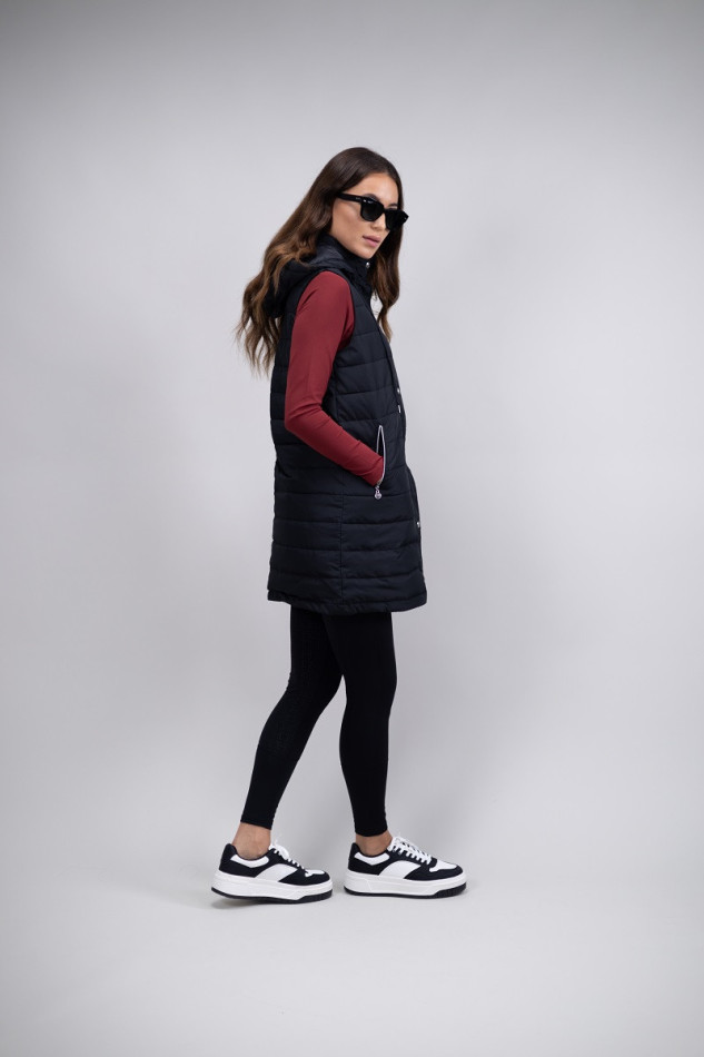 Boliva lang Vrouwen mouwloos vest Winter 23 - Zwart (Black) Boliva lang Vrouwen mouwloos vest Winter 23 - Zwart (Black)