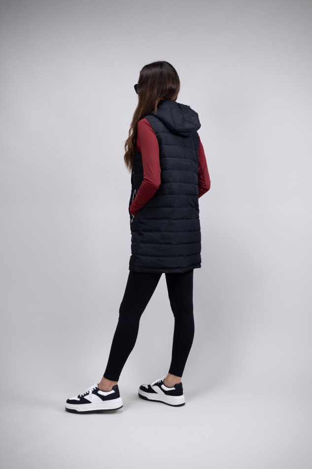 Boliva lang Vrouwen mouwloos vest Winter 23 - Zwart (Black) Boliva lang Vrouwen mouwloos vest Winter 23 - Zwart (Black)