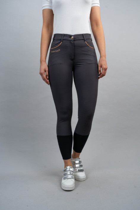 Pantaloni da equitazione Jaltika Fix System Grip - DarkGrey/RoseGold