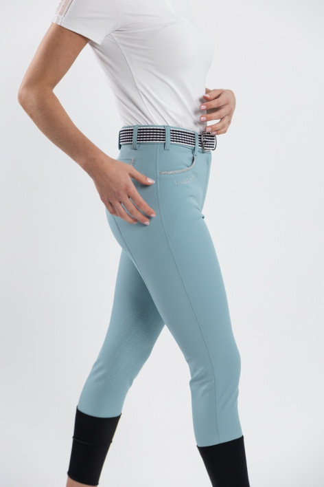 Pantaloni da equitazione Jaltika Fix System Grip - Verde chiaro
