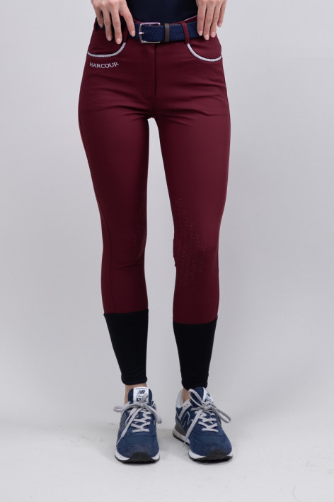Pantalón de equitación Jaltika Fix System Grip - Burdeos (Burgundy)